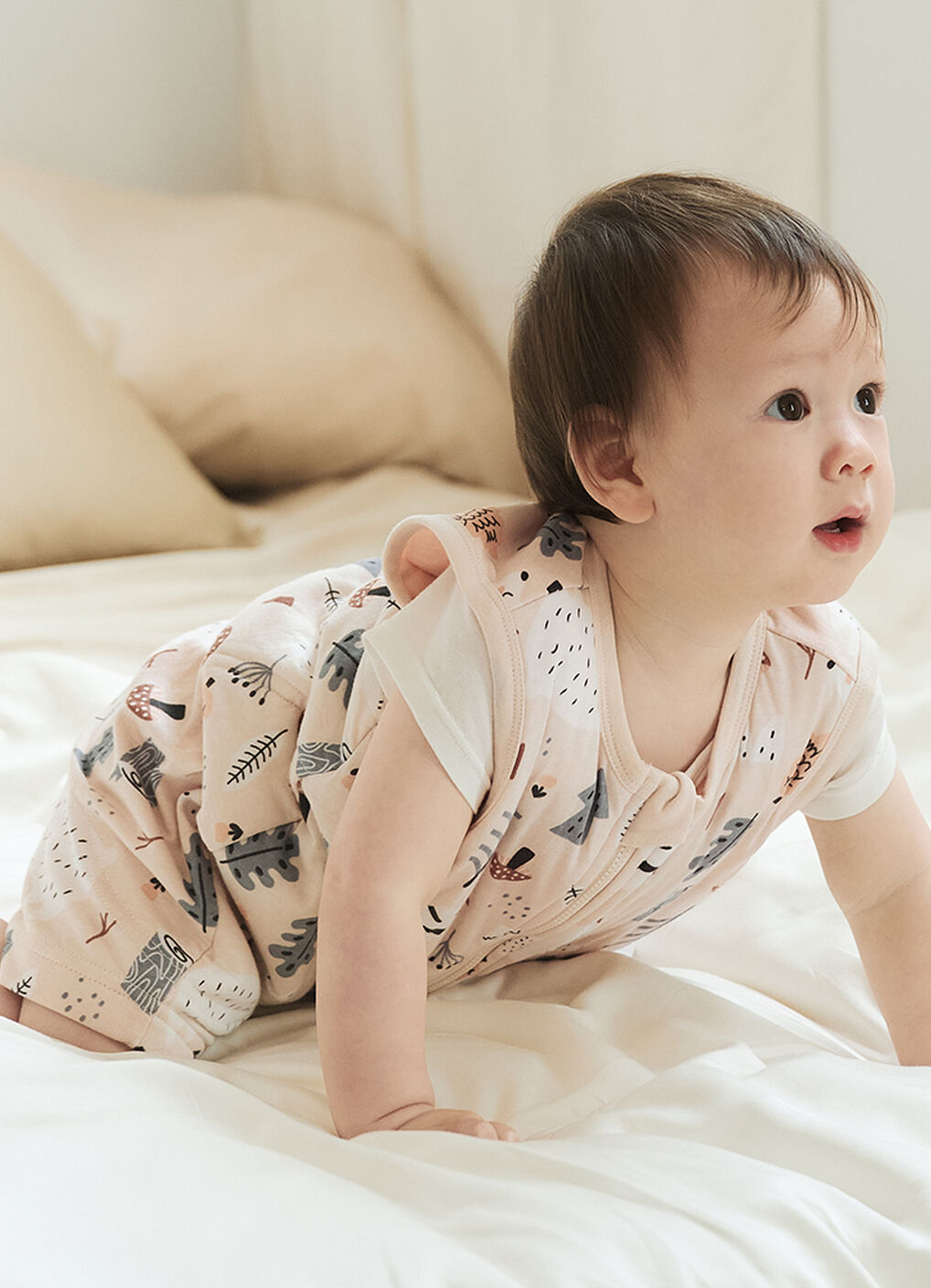 Lightweight Optimum Temp. Sleep Suit-Forest Family, Orange, hi-res image number 2