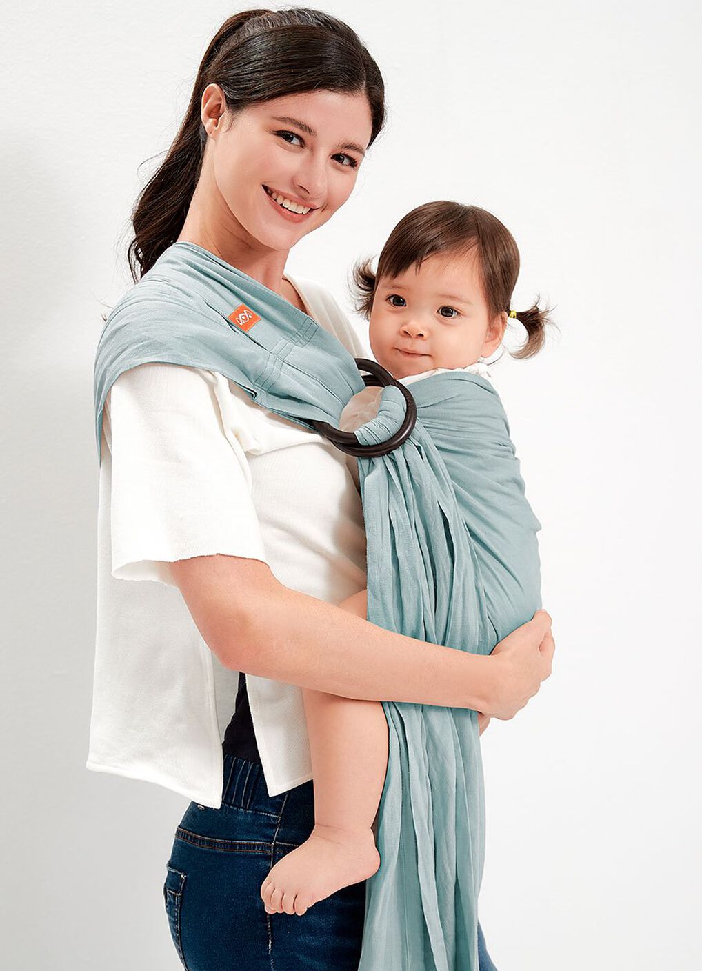Solid Linen Baby Ring Sling, , hi-res image number 1