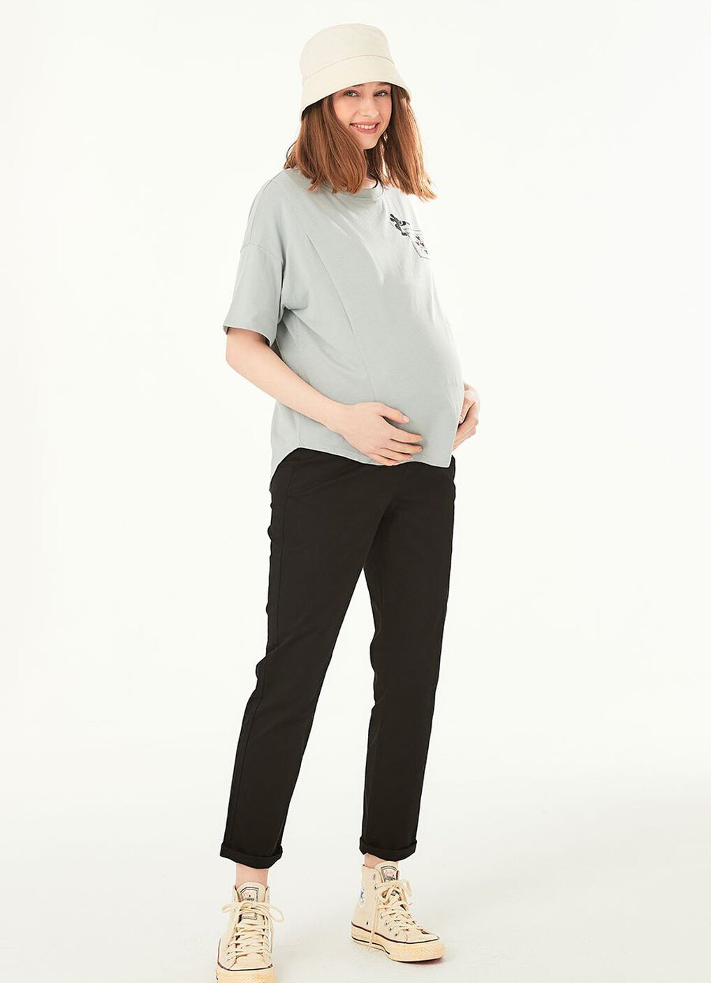 Cotton Maternity Slim Pants, , hi-res image number 4