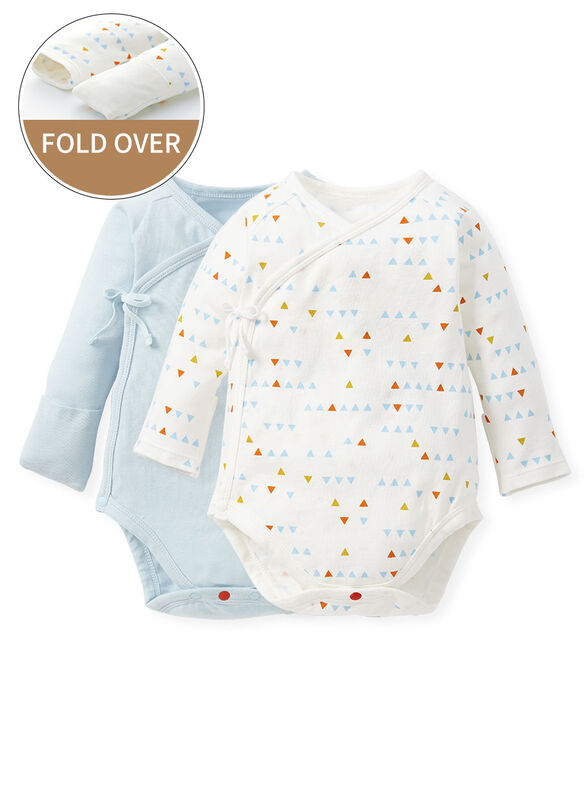 Geometry Newborn Cotton Long Sleeve Bodysuit 2 Pack