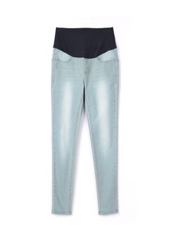 Maternity Stretch Skinny Jeans, Light Blue, hi-res