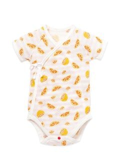 Newborn Cotton Mesh Short Sleeve Bodysuit 2 Pack, Orange, hi-res