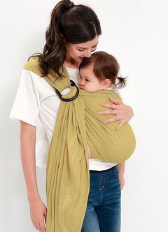 Solid Linen Baby Ring Sling, Olive, hi-res