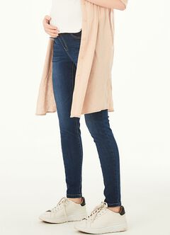 Maternity Stretch Skinny Jeans, Navy, hi-res