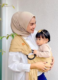 Solid Linen Baby Ring Sling, Khaki, hi-res