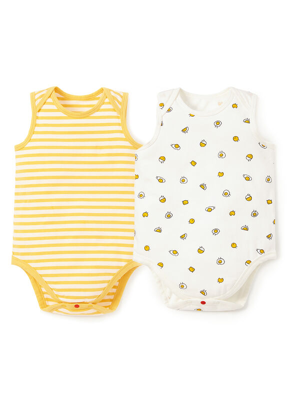 Yolk Baby Cotton Sleeveless Bodysuit 2 Pack