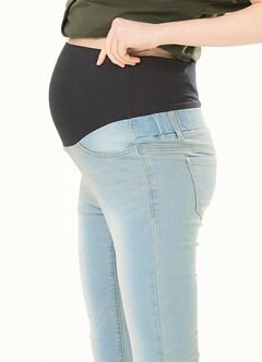 Maternity Stretch Skinny Jeans, Light Blue, hi-res