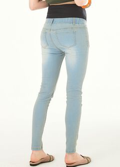 Maternity Stretch Skinny Jeans, Light Blue, hi-res