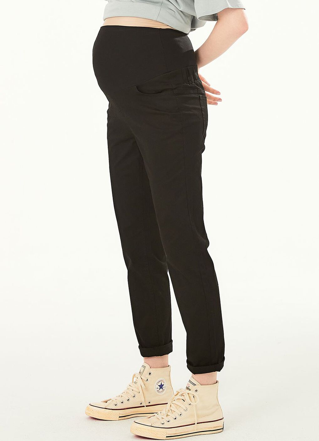 Cotton Maternity Slim Pants, , hi-res image number 2
