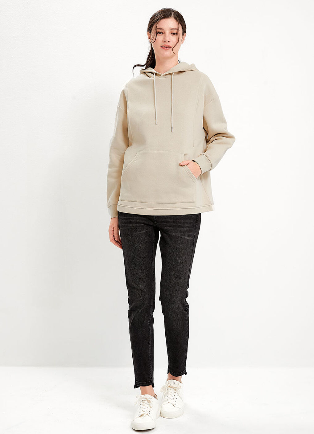 Asymmetric Hem Maternity Skinny Jeans, , hi-res image number 5