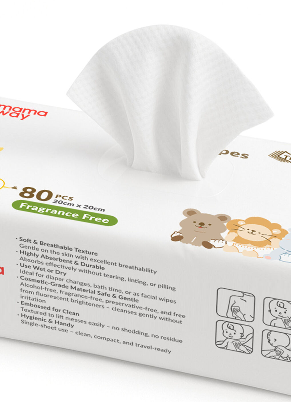 Ultra Soft Dry Baby Wipe (3PACKS X 80PCS), , hi-res image number 4