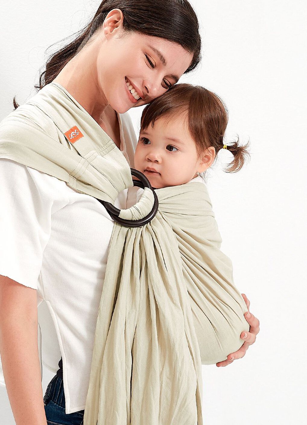 Solid Linen Baby Ring Sling, Khaki, hi-res image number 0