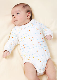 Geometry Newborn Cotton Long Sleeve Bodysuit 2 Pack, , hi-res