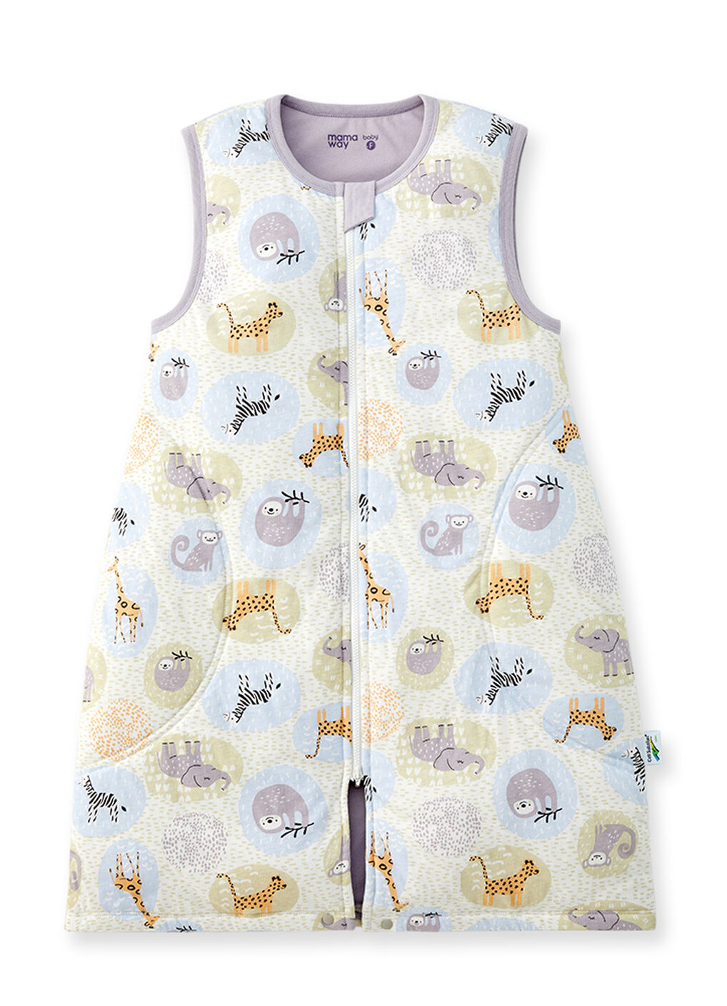 Lightweight Optimum Temp. Sleep Suit-Animal Bubbles, Grey, hi-res image number 0