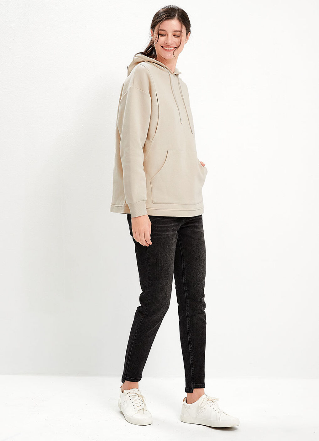 Asymmetric Hem Maternity Skinny Jeans, , hi-res image number 4