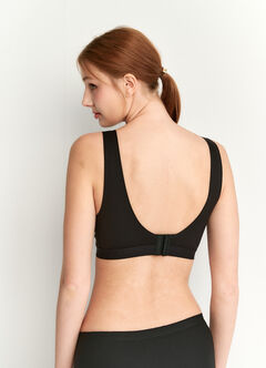 Ultra Silky Crossover Nursing Maternity Wireless Bra, Black, hi-res