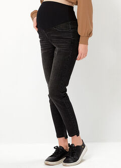 Asymmetric Hem Maternity Skinny Jeans, , hi-res