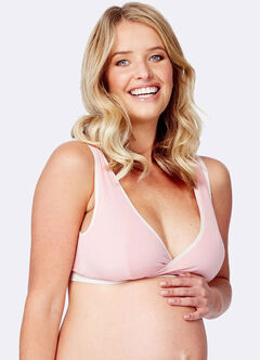Antibacterial Crossover Sleeping & Nursing Bra With Cups, , hi-res