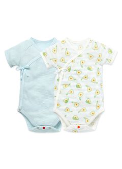 Newborn Cotton Mesh Short Sleeve Bodysuit 2 Pack, Lime, hi-res
