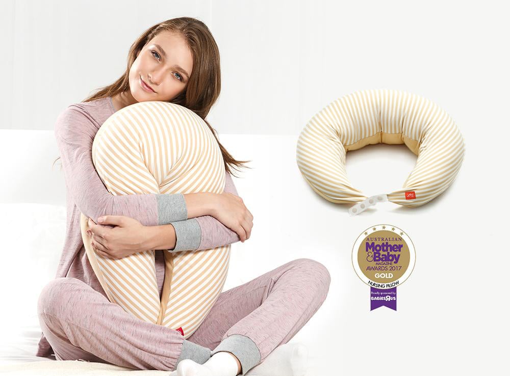 Non-Toxic Maternity & Feeding Pillow Case - Yellow Stripe Non-Toxic Maternity & Feeding Pillow Case - Yellow Stripe