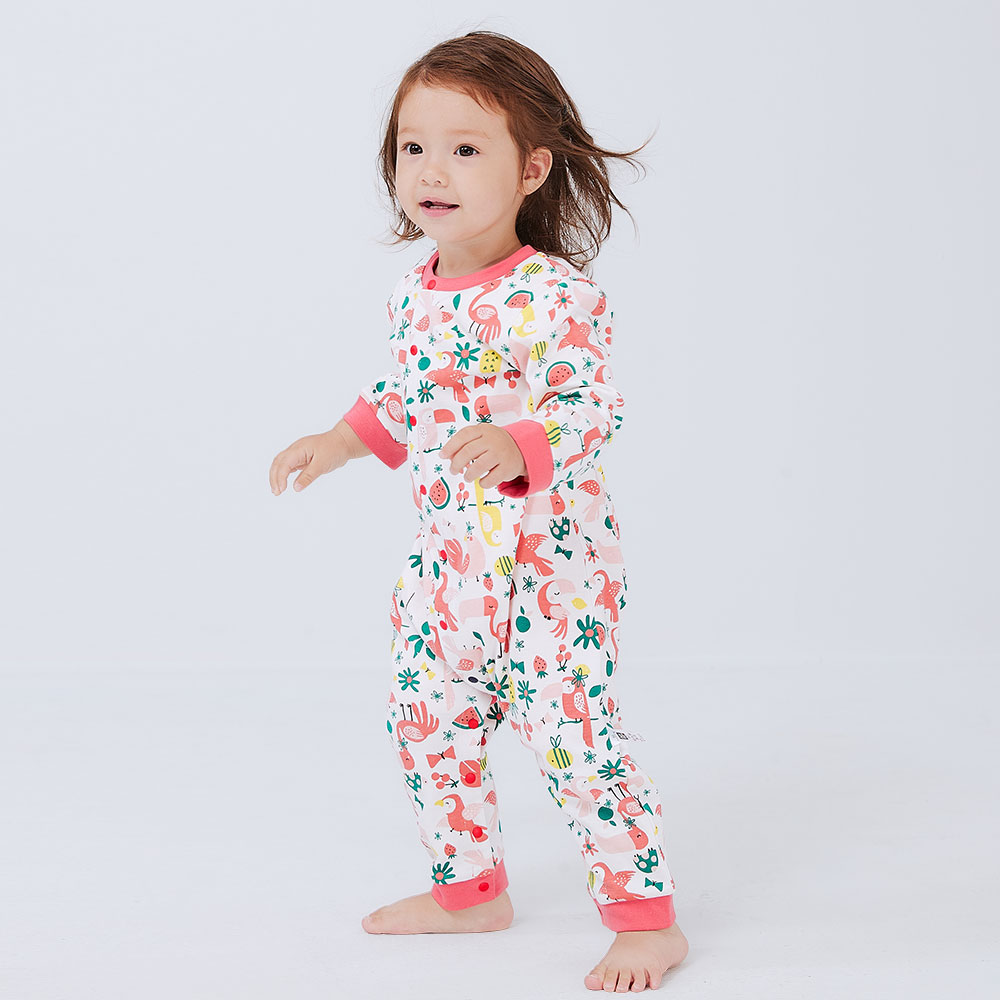 BABY Long Sleeve Jumpsuit-Zoo/Tropical Rainforest